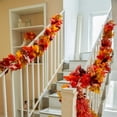 thumbnail image 2 of Sunxin Wreath 6Pcs Fall Maple Leaves Garland 5.6Ft Artificial Maple Autumn Garland Hanging Fall Vines Table Decorations Front Door Fall Decor Thanksgiving Decorations Decor Outs, 6* Garland, 2 of 8