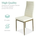 thumbnail image 3 of Best Choice Products 5-Piece Kitchen Dining Table Set w/ Glass Tabletop, 4 Faux Leather Chairs - Ivory/Gold, 3 of 7