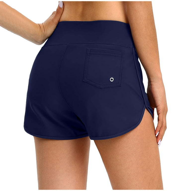 Women's Swim Shorts With Pockets High Waisted Tummy Control