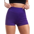 thumbnail image 2 of Women Yoga Shorts Ruched Butt Sport Gym Push up Running Elastic High Waist Shorts Butt Lifting Hot Pants Black/Blue/Rose Red/Purple, 2 of 7
