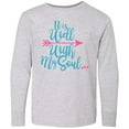 thumbnail image 3 of Inktastic It Is Well with my Soul Pink Arrow Long Sleeve Youth T-Shirt, 3 of 5