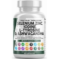 Selenium Zinc Iodine L Tyrosine Ashwagandha - Thyroid Support Supplement for Women & Men w/Bladderwrack, Turmeric, Kelp, Schisandra - 60 Capsules
