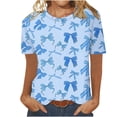 thumbnail image 1 of Camisetas Casuales de Manga Corta con Cuello de Tripulación Impresa de San Valentín Tee Gráfica Ligera Top 95% Poliéster 5% Elastano para el Uso Diario, Camiseta de Moda Cómoda, 1 of 8