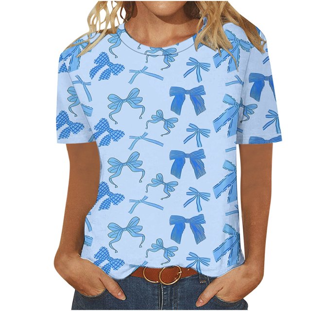Camisetas Casuales de Manga Corta con Cuello de Tripulación Impresa de San Valentín Tee Gráfica Ligera Top 95% Poliéster 5% Elastano para el Uso Diario, Camiseta de Moda Cómoda