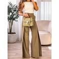 thumbnail image 3 of ZOELNIC Women's High Waist Wide Leg Pants Loose Fit Crossover Front Trousers with Elastic Back for Work & Casual Wear, L, 3 of 4