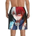 thumbnail image 3 of Todoroki Shoto My Hero Academia Men's Beach Shorts Swim Trunks Casual Quick Dry Board Shorts Swimwear with Mesh Lined and Pockets, 3 of 8