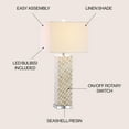 thumbnail image 5 of JONATHAN Y Daniel 30.5" Seashell/Crystal LED Table Lamp, Cream, JYL1048A, 5 of 5