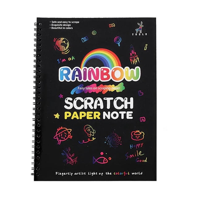 Libro de arte para raspar para niños, papel para raspar de arcoíris, papel para raspar de arcoíris, manualidades para niños, notas para raspar, juego de papel mágico para raspar, Pa