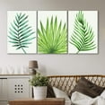 thumbnail image 1 of wall26 3 Panel Canvas Wall Art - Watercolor Style Green Tropical Leaves - Giclee Print Gallery Wrap Modern Home Decor Ready to Hang - 16"x24" x 3 Panels, 1 of 3