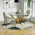 thumbnail image 3 of Dining Table with 48" Clear Round Glass Top with Gold Base, 3 of 3