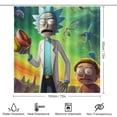 thumbnail image 2 of Juego de 4 cortinas de ducha decorativas para el hogar de Rick & Morty con alfombra antideslizante, tapa de inodoro y tapete de ducha, cortina de ducha impermeable con 12 ganchos, 2 of 8