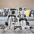 thumbnail image 2 of JEUXUS Video Game Gaming Black White Gamer Throw Blanket Soft Bed Bedding Warm Cozy Plush Flannel Blankets Gifts for Kids Boys Teens, Sofa Couch Bedroom Home Decor, 2 of 6