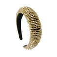 thumbnail image 2 of Qarigey Diademas con cuentas de cristal con purpurina, tocado de punto Flexible para el cabello, tocado para mujer, fiesta, colorido brillante Accesorio para el cabello Oro negro Qarigey AP010971-27B, 2 of 5