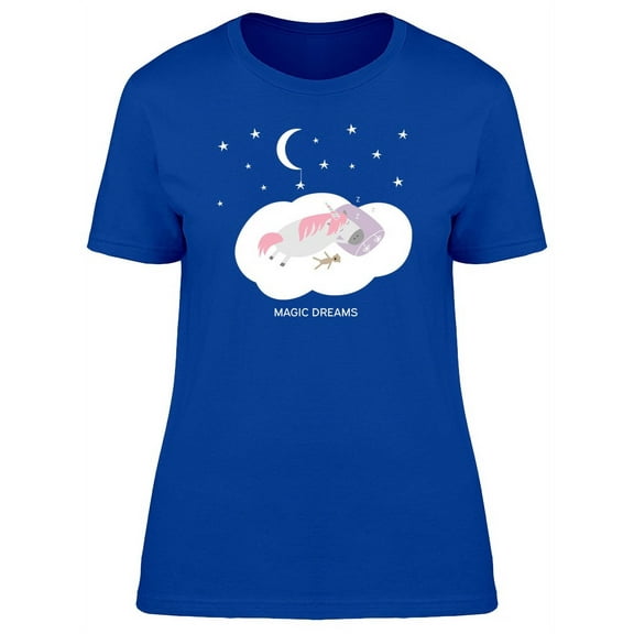 Magic Unicorn Sleeping On Cloud T-Shirt Women -Image by Shutterstock, Female x-Large