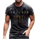 thumbnail image 2 of ICHUANYI Clearance Fashion Man Casual O-Neck Independence Day Short Sleeve Loose T-Shirt Blouse(Gray, XXXL) Ichuanyi Ichuanyi, 2 of 3