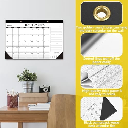 Desk Calendar 2026-Desk calendar 2026-2027,18 Months-January 2026 to June 2027,12x17 in,School Calendar 2026,Office Desk Calendar 2026-2027(2 pack)