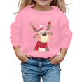 thumbnail image 1 of Wdgfv Chandails en Molleton de Noël pour Filles, Chandail à Manches Longues, Col Rond, Décontracté, Doux, pour la Saison des Fêtes, Rose, 8-9 Ans, 1 of 4