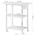 thumbnail image 2 of Leyaoyao 3-Tier Printer Stand with Charging Station, Computer Tower Stand, Metal Rolling Cart on Wheels for Case Printer, White, 2 of 7