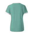 thumbnail image 4 of Innerwin Tee Letters Design Ladies Tops Summer Short Sleeve Casual T Shirt Green M, 4 of 7
