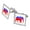 Silver, variant on Republican Elephant GOP Conservative America Political Party Square Cufflink Set - Silver or Gold