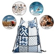 thumbnail image 6 of Leisure Draw String Mouth Backpack 16 X 14 Woven Band Durable Not Easy To Fall Off In Travel Portable Draw String Design Aliceblue Geometric Patterns_3, 6 of 8
