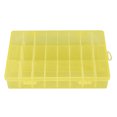 thumbnail image 1 of 24 Grids Plastic Jewelry Adjustable Box Detachable Organizer Beads Storage Case (Yellow), 1 of 8