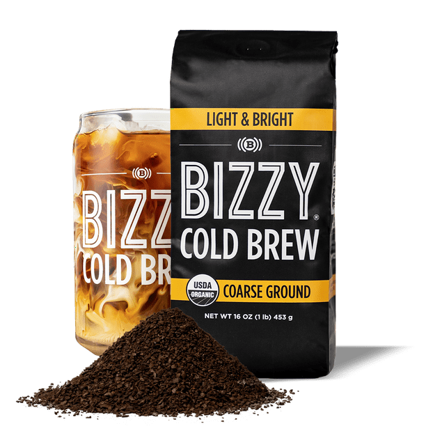 Bizzy Organic Cold Brew Coffee Light & Bright Blend Coarse Ground