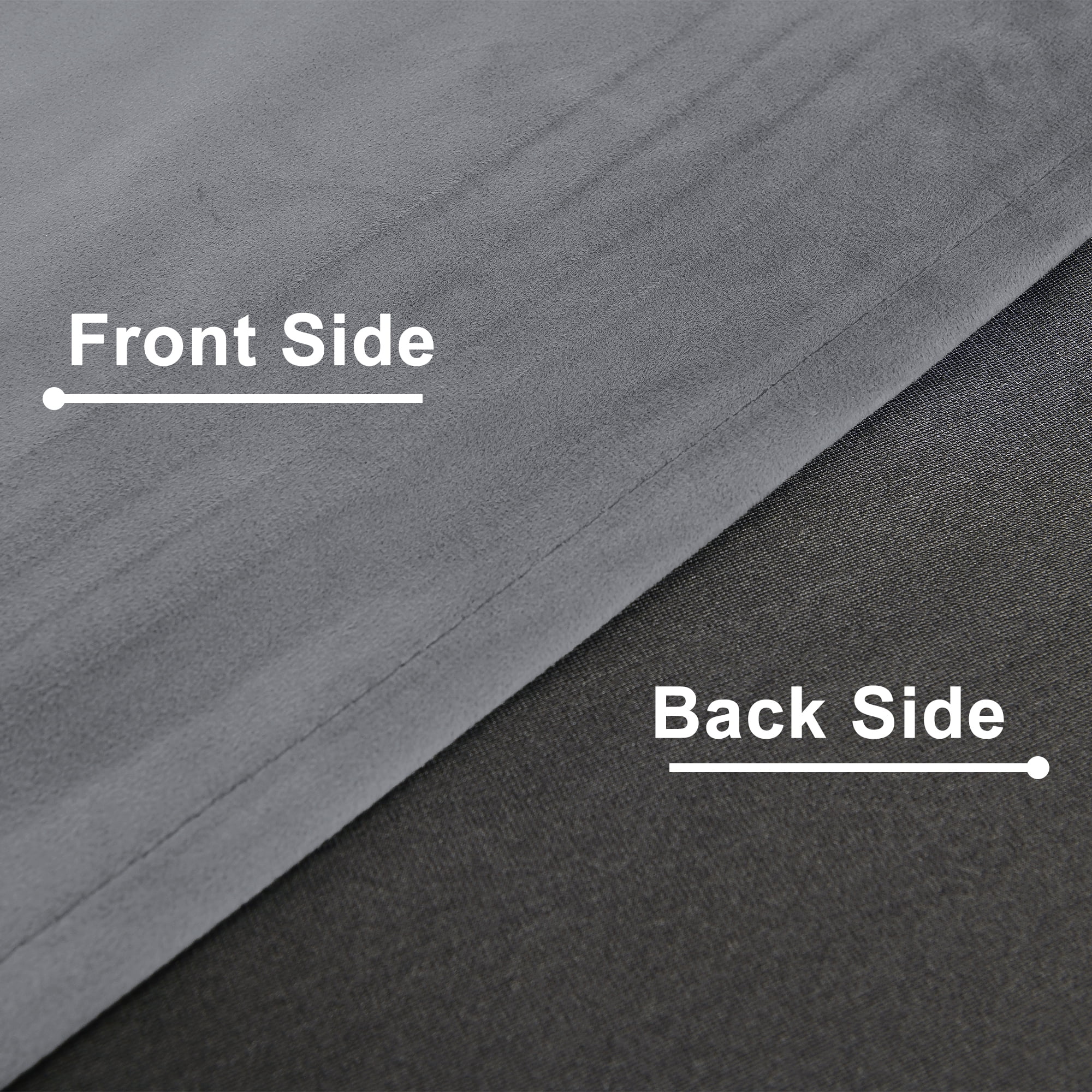 XWZO Velvet Blackout Curtains 96 Inch 2 Panels for Window, Room Darkening Energy Saving Thick Window Treatment Drape for Bedroom/Home Theater/Living Room/Patio/Sliding Door,Grommet, Gray, W52 x L96