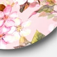 thumbnail image 3 of Designart 'Birds On Pink Cherry Sakura and Apple Flowers I' Traditional Circle Metal Wall Art 36x36 - Disc of 36, 3 of 5