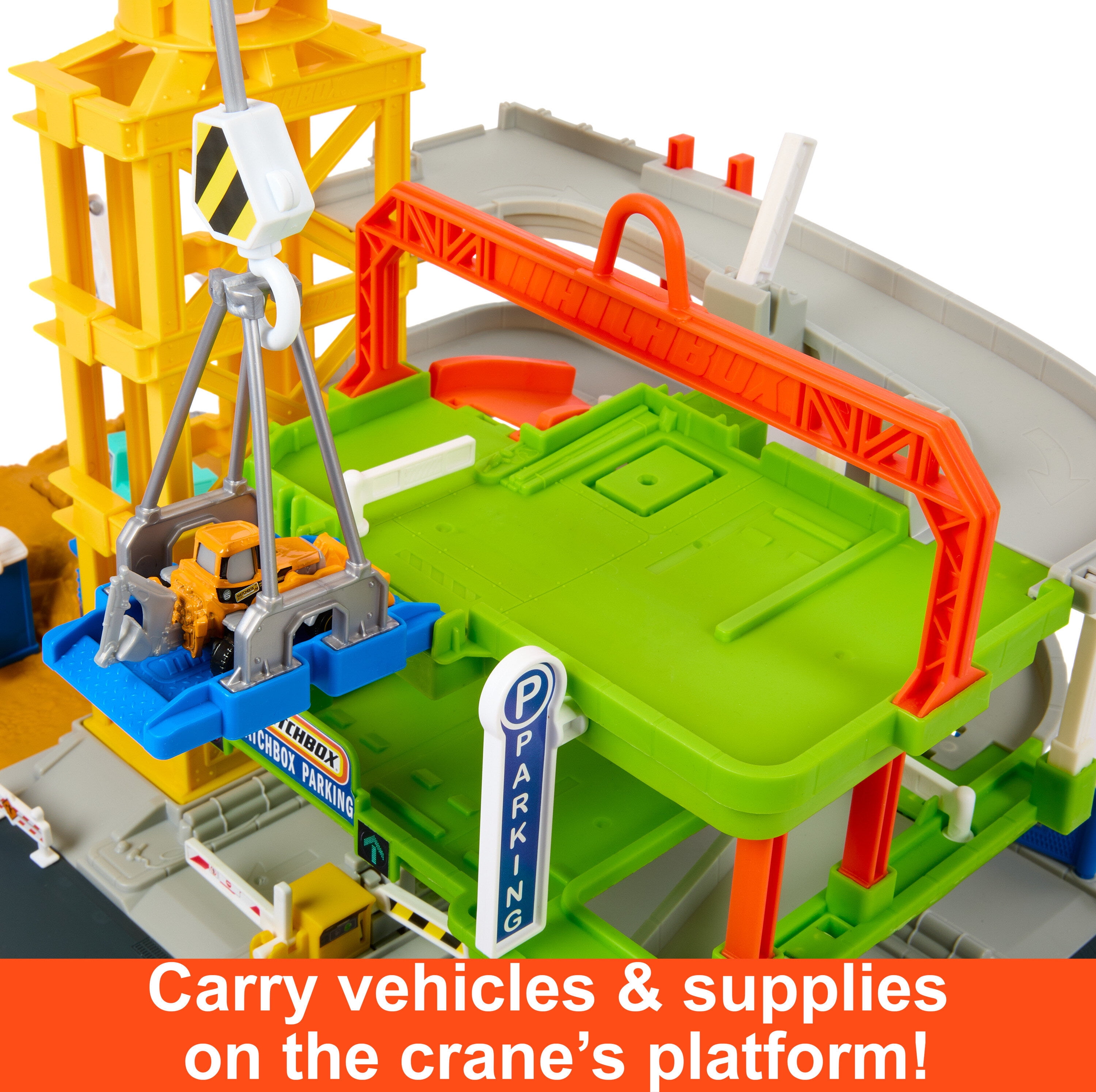 Matchbox Action Drivers Construction Playset with Lights and Sounds, 1 Construction Vehicle