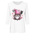 thumbnail image 4 of TrendVibe365 Valentines Day Clothes 3/4 Womens Shirts Casual Plus Size with Crew Neck Polyester Casual Love Heart Printed Lover Gift Blouse Tops for Valentines Gifts Pink M, 4 of 4