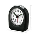 SHARP Quartz Analog Arch Alarm Clock, Black, Battery Operated, Small