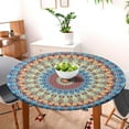thumbnail image 2 of Round Fitted Tablecloth with Elastic Round Outdoor Tablecloths Round Elastic Tablecloth for Tables Waterproof Wipeable Table Cover for Picnic,Camping,Dinner (Blue 36''''-44''''), 2 of 6