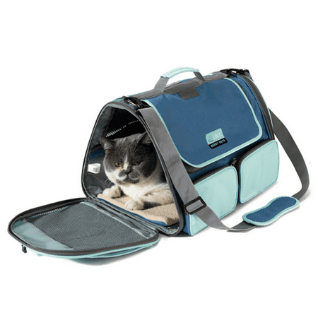 Pet Carrier for Dogs Cats Handbag Shoulder Bag Shoulder Strap Connection Buckle Breathable and Comfortable for Shopping(Green)