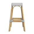 thumbnail image 3 of Beaumont Lane Coastal Rectangular Rattan 30" Bar Stool in Gray & White, 3 of 6