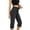 A-Black795, variant on Women's High Rise Capri Jeans Stretchy Fold Waist Jeans Weekend Casual Cropped Bottoms