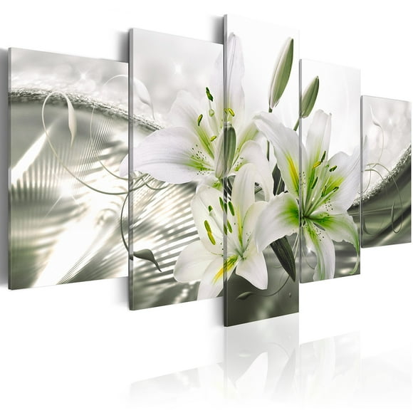 artgeist Canvas Print Flowers Lily 80x40 in - 5pcs Home Decor Framed Stretched Picture Photo Painting Artwork Image b-A-0329-b-o