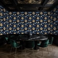 thumbnail image 3 of Boho Peel and Stick Wallpaper Cosmic Eye Planetary Galaxy Art Gold Blue Wall Mural 17.7in x 9.8ft Self Adhesive Removable Wall Paper Renter Friendly Wallpaper for Bedroom Kitchen Farm, 3 of 8