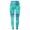 thumbnail image 5 of XIAONU Women's Scale Print Leggings Slim Fit Full Length Tights Vibrant Playful Casual Bottoms Sky Blue, 5 of 5