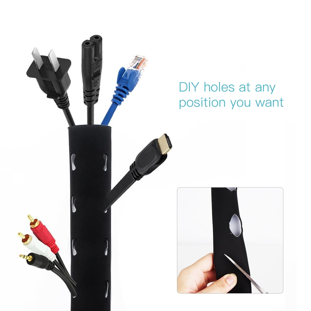Cable Concealer Management Sleeve Wire Organizer For Tv Computer Fridge  Neoprene Cord Cover Cable Hider Protector Hook & Loop Design Reversible Diy  300Cm 