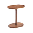 thumbnail image 3 of Crawford C-Shaped End Table, Solid Mango Wood Side Table for Sofa & Bed, Space Saving Modern Design, 22" Walnut, 3 of 9