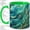 Green, variant on Sea Turtle Coffee Mug, Stained Glass Ocean Art, Coastal Daily Tea Sips