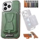 thumbnail image 1 of Funda de Cuero de Lujo XINYU para Teléfono con Cinta Magnética Extraíble Tarjetero Carga Magnética Inalámbrica para iPhone 15 14 13 12 Pro Max Verde, 1 of 6