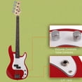thumbnail image 5 of Glarry Bass Guitar Kit with Bag,Amp,Strap,Pick,Wrench Tool,Red, 5 of 9