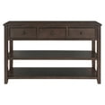 thumbnail image 2 of Bellemave Retro Design Console Table with 3 Drawers and 2 Open Shelves,Solid Wood Sofa Table with Pine Solid Wood Frame and Legs for Entryway,Hallway,Living Room(Espresso), 2 of 17
