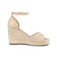 thumbnail image 3 of BLISSFUL STEP Women's Shoes Espadrille Platform Open Toe Ankle Strap Wedge Heels Sandals Beige 8.5, 3 of 7