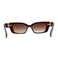 thumbnail image 4 of Womens Mod Squared Cat Eye Designer Fashion Sunglasses All Brown, 4 of 4