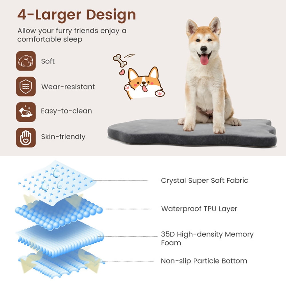 Spaco Orthopedic Dog Bed with Memory Foam Support for Large Dogs-Gray
