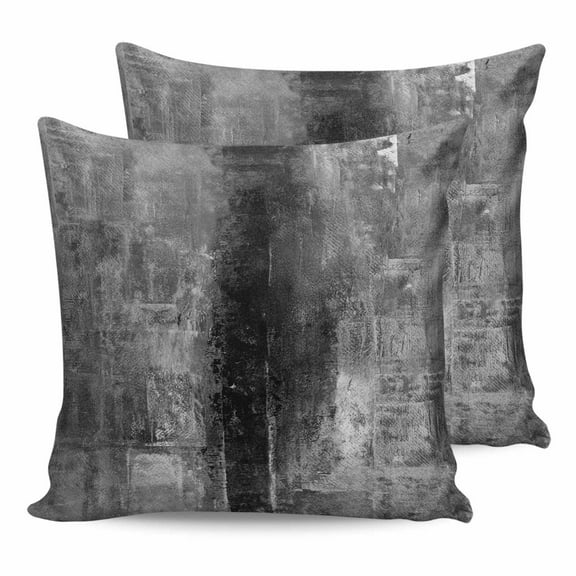 Outdoor Waterproof Throw Pillow Covers Set of 2 Black Paint Decorative Pillowcases Square Outdoor Pillows Cushion Case 16x16 Inch Abstract Art Graffiti Patio Pillows for Couch Sofa Bed Garden