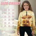 thumbnail image 7 of Xixirimido Yellow Highland Cow Sunflower Pattern Girls' Hoodies Sweatshirts with Pocket Half Zipper Pullover Crop Tops for Teen Girls Long Sleeve Sweater Size 9-10 Years, 7 of 7